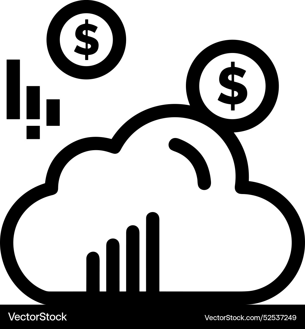 Cloud storage icon symbol image of the hosting Cloud storage icon symbol image of the hosting Vector Image