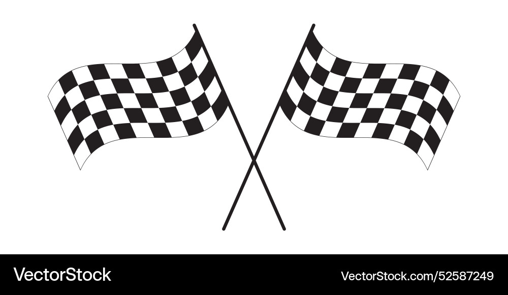Crossed Race Flags with Checkers vector image