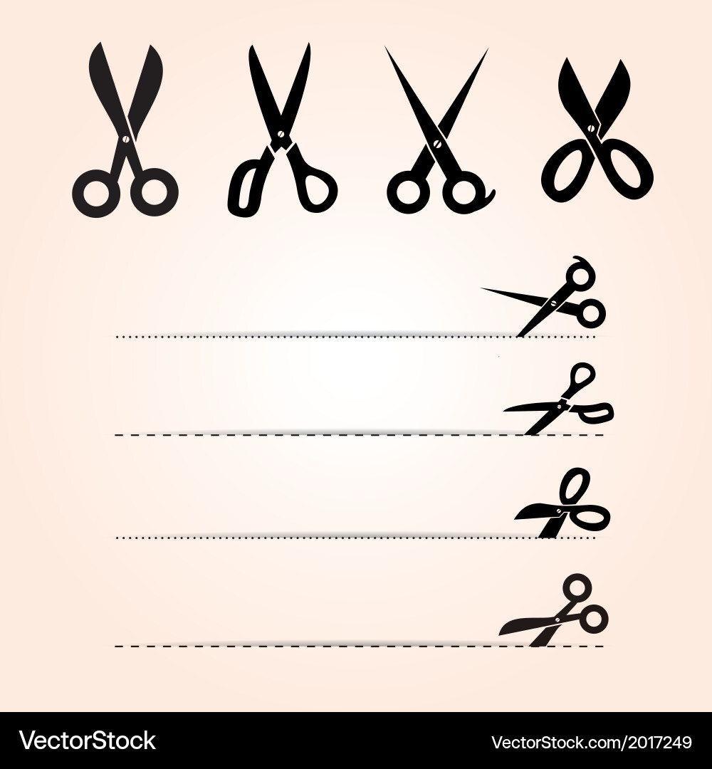 Cutting Scissors Set vector image