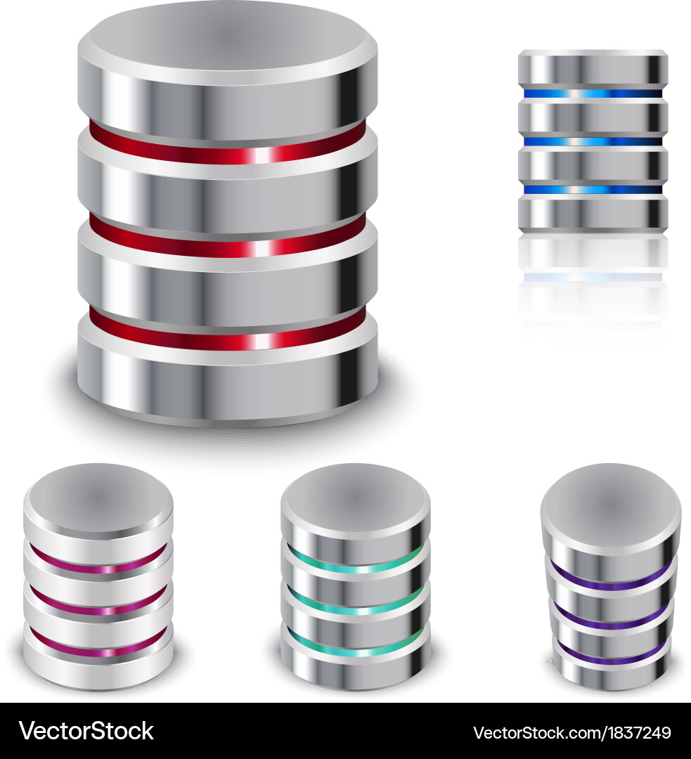 Database and Hard Disk Icons vector image