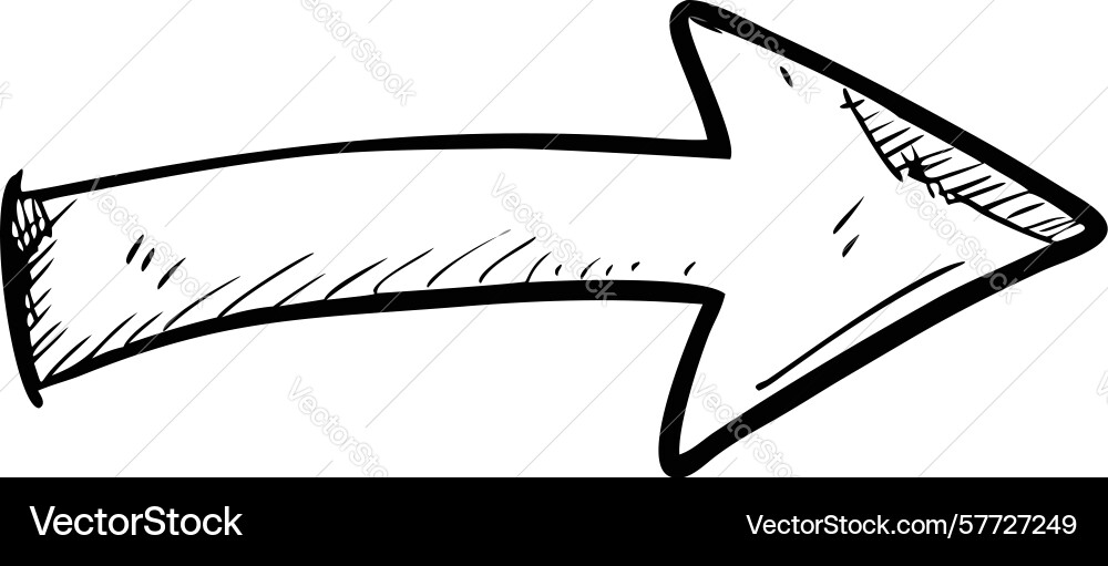 Expressive sketchy right arrow design generative vector image
