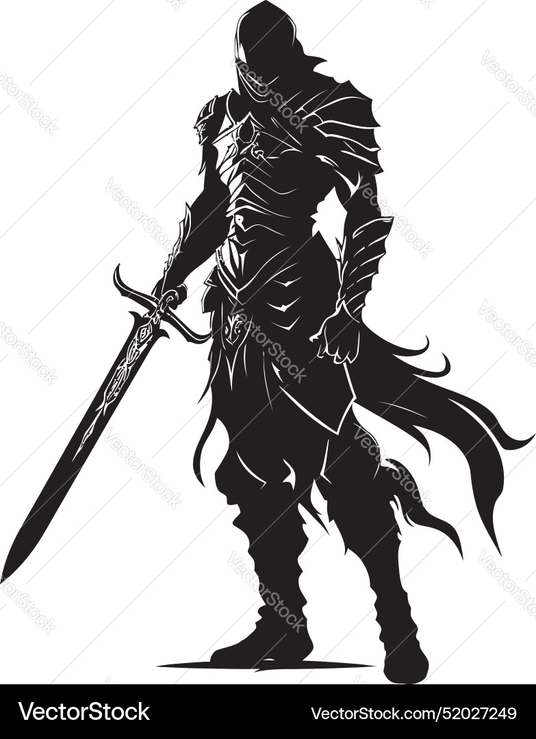 Heraldic honor knight soldier raised sword emblem Heraldic honor knight soldier raised sword emblem vector image