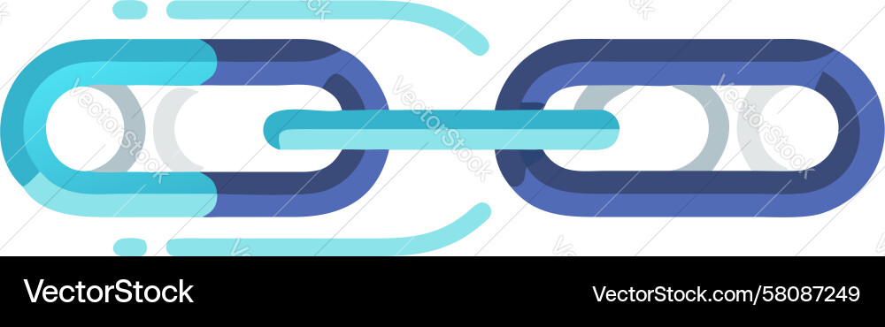 Interlocking Chain Links - Blue Gradient Vector Image