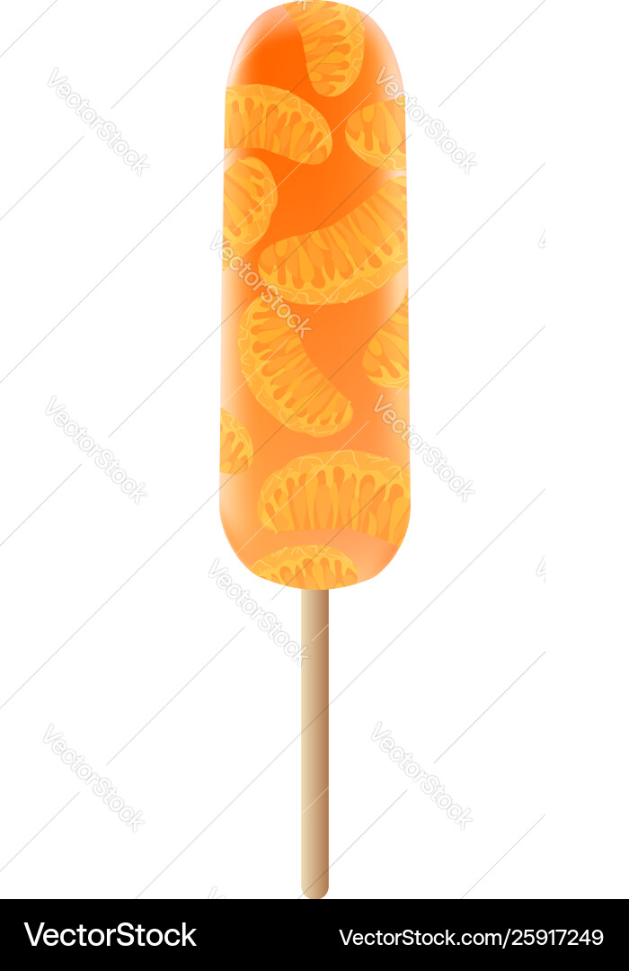 Orange piece popsicle icon cartoon style Orange piece popsicle icon cartoon style vector image