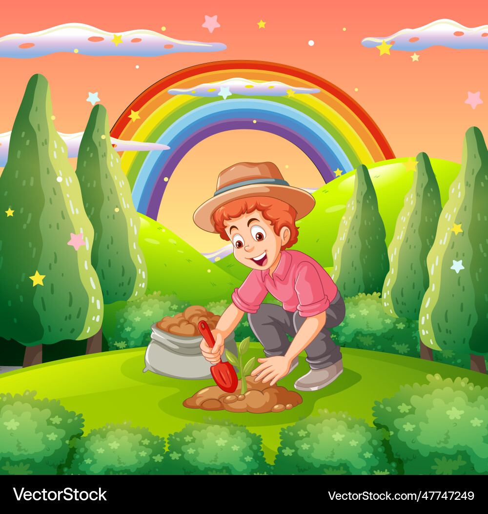 People reforestation against climate change Vector Image