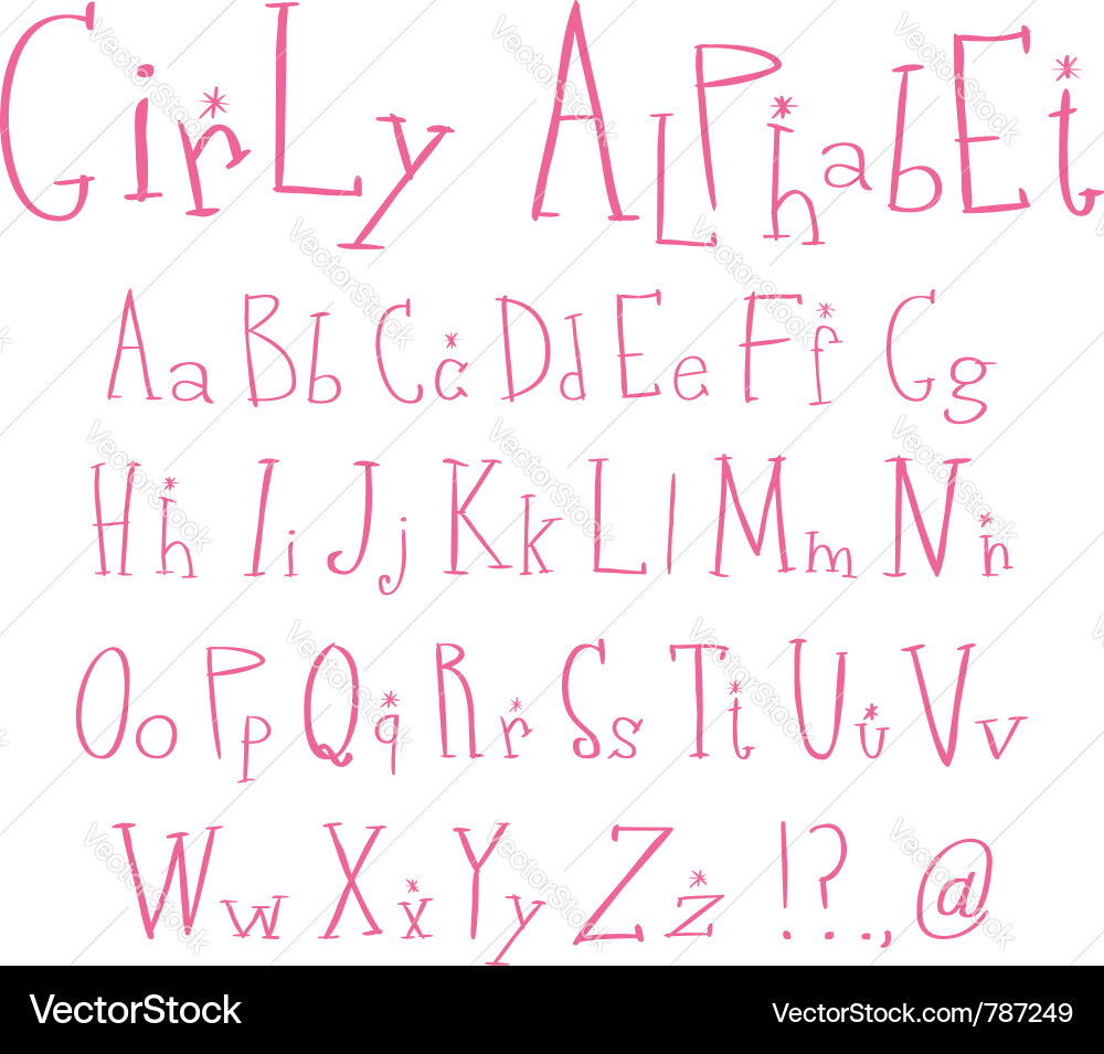 Pink Lettering Set vector image