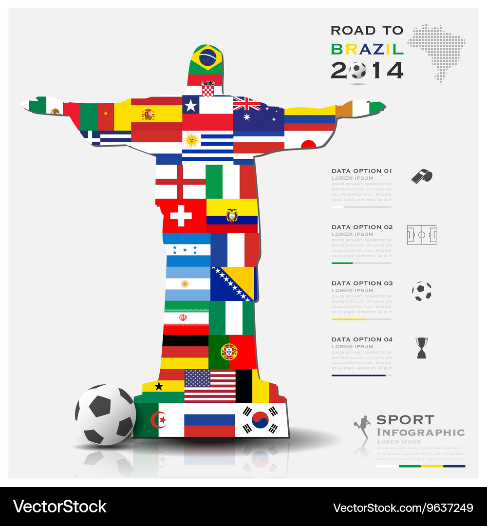 Road to brazil 2014 Fußball Turnier Sport Vektorbild