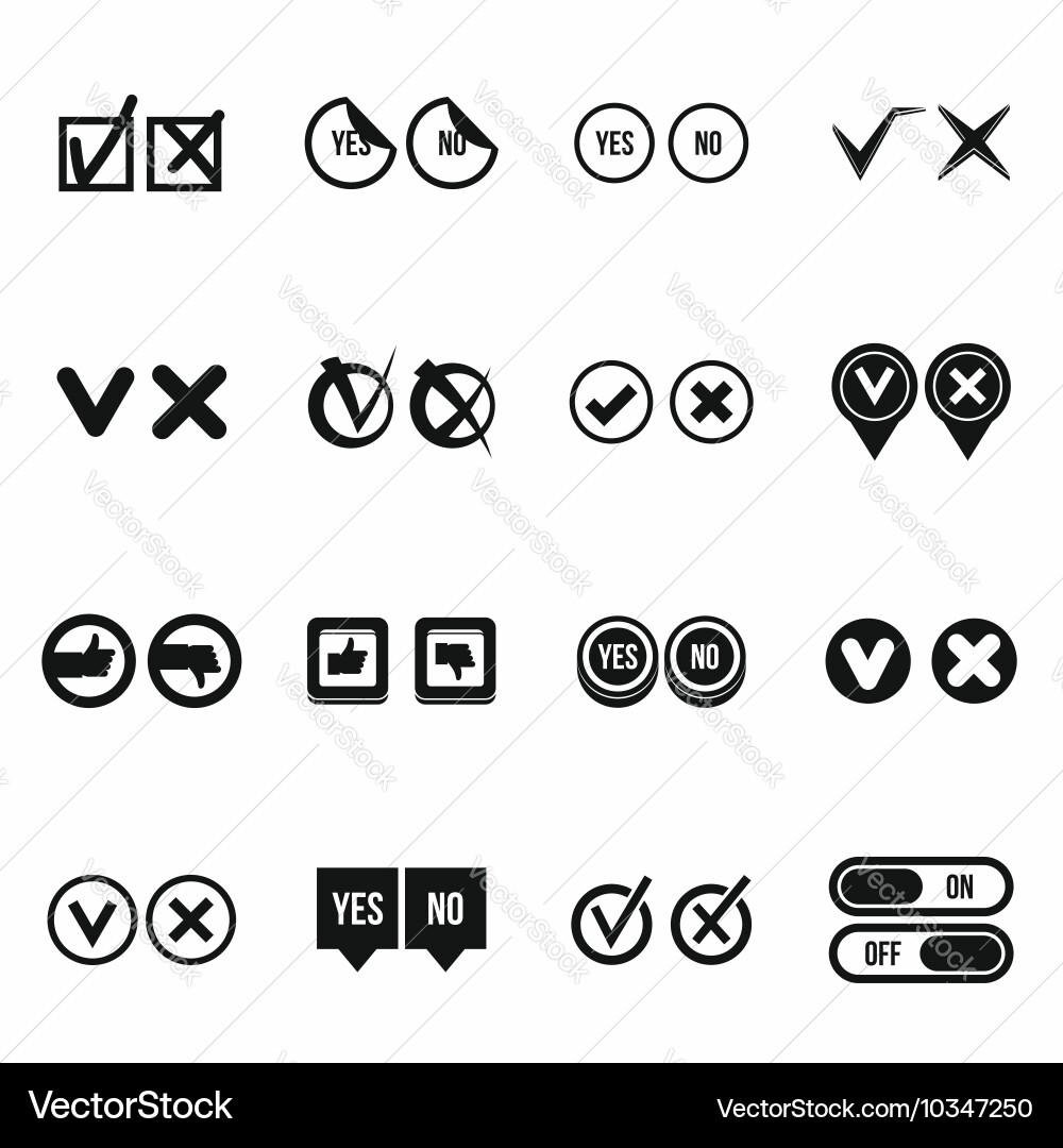 Check mark icons set simple style vector image