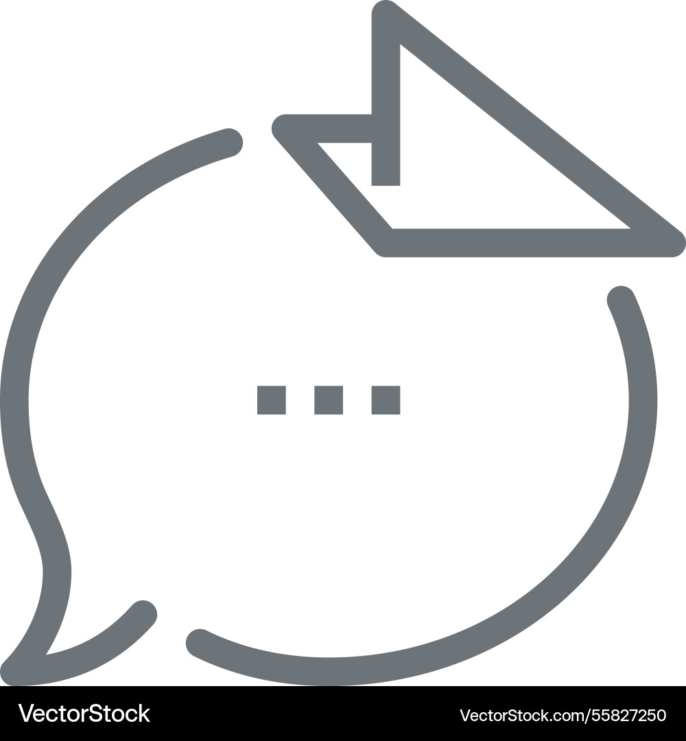 Email message flat line web icon concept vector image