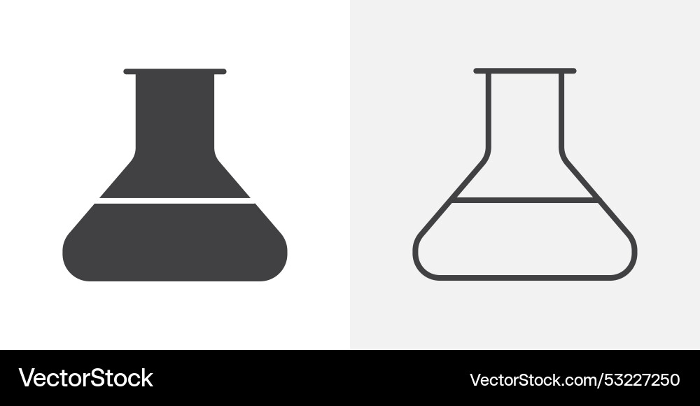 Flask icon flat and simple set design vector image