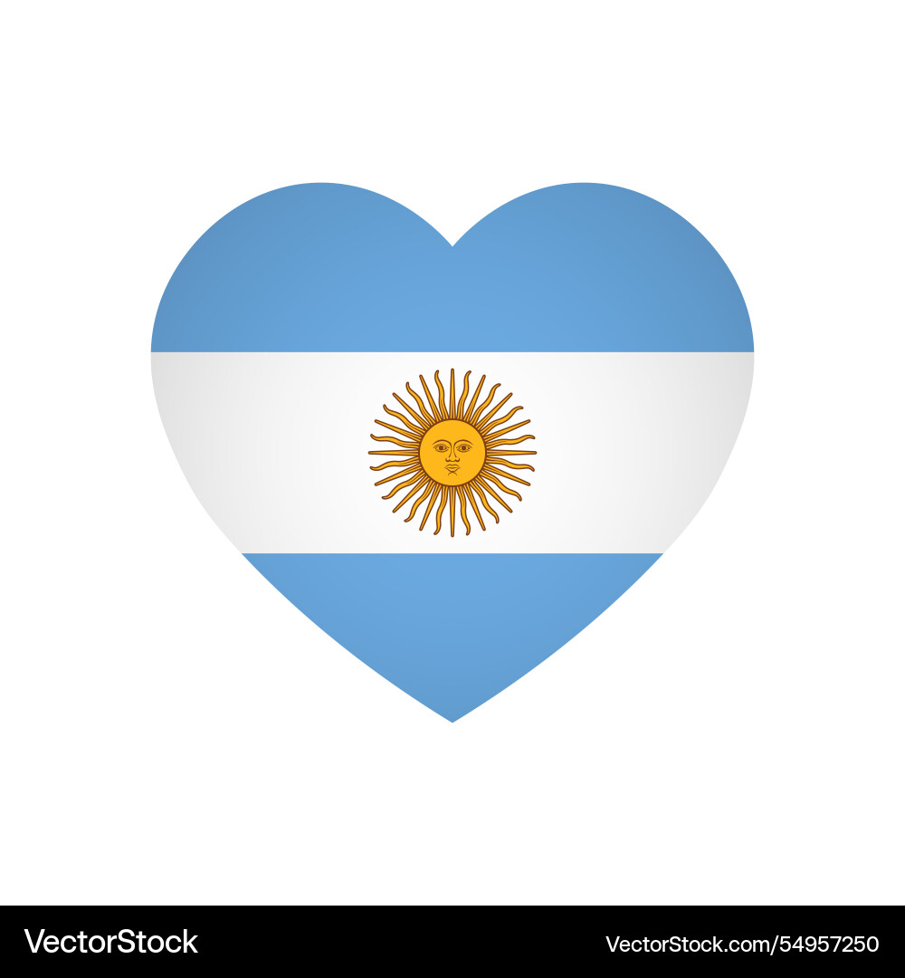 Heart shape flag of argentina Heart shape flag of argentina vector image