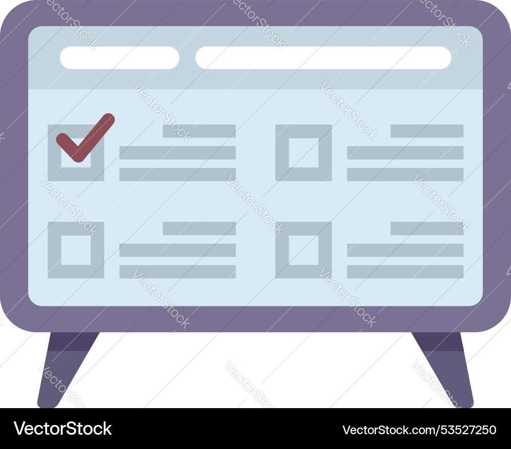 Modern interactive whiteboard displaying Modern interactive whiteboard displaying vector image