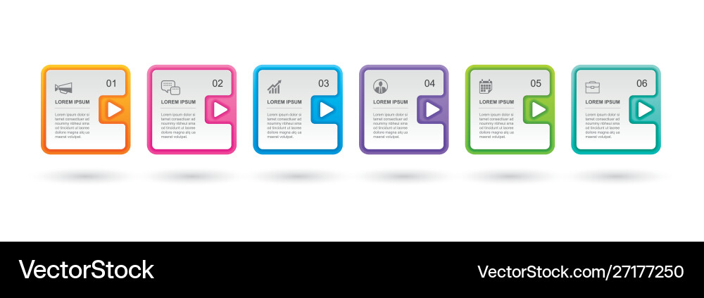 Six Data Index Paper Template vector image