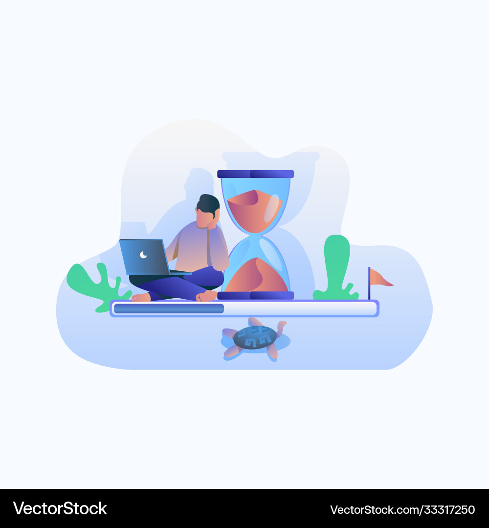 Slow internet loading vector image