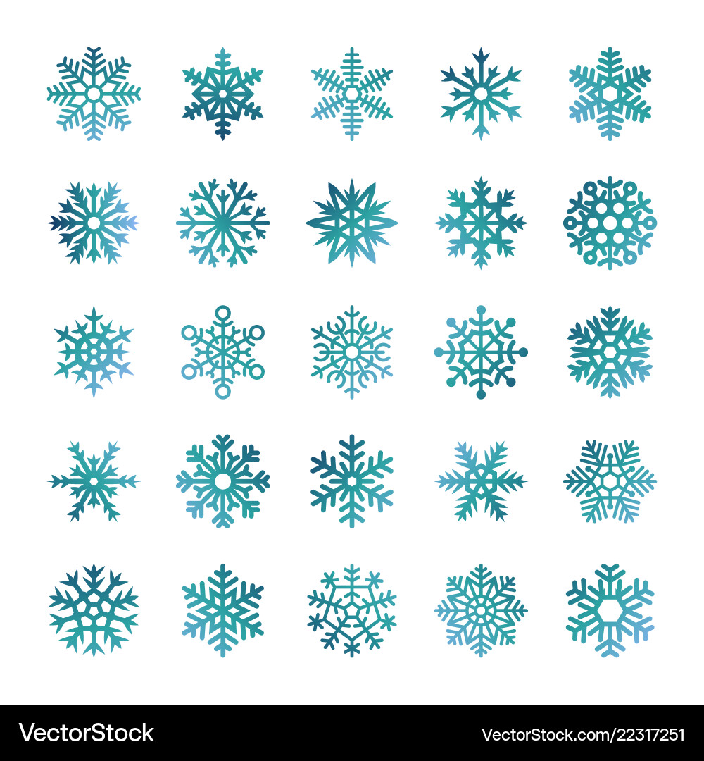 Colorful snowflakes isolated on white Colorful snowflakes isolated on white vector image