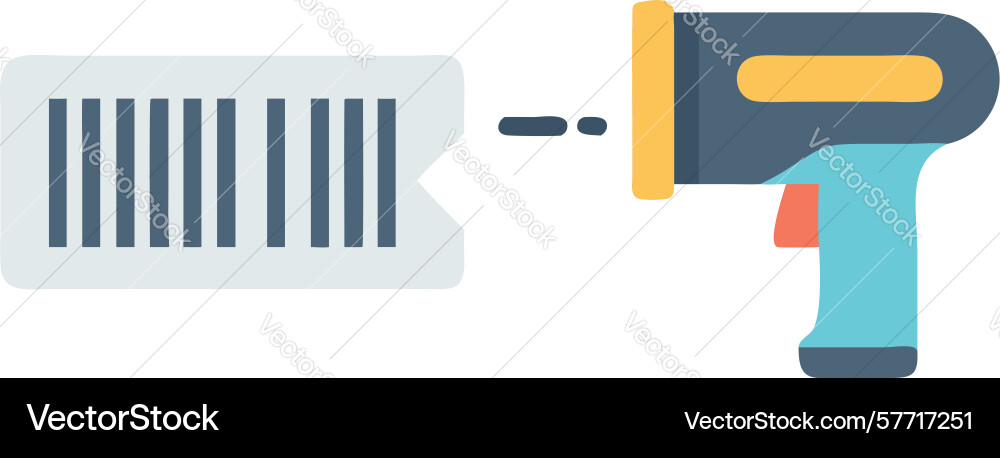 Handheld barcode reader data scanning device vector image