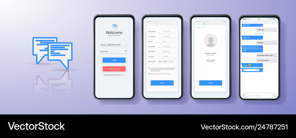 Mobile App Login UI Concept vector image