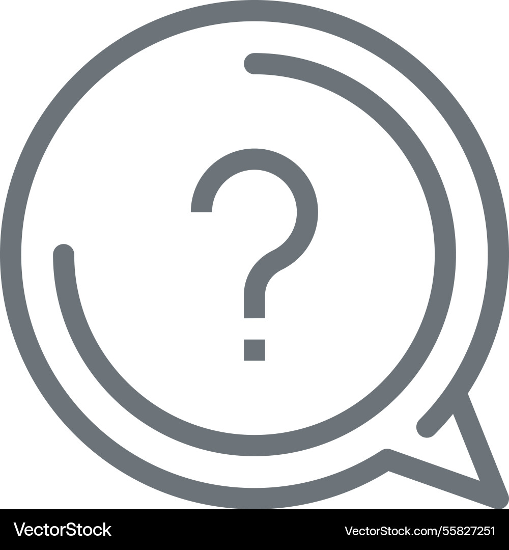 Question flat line web icon concept Royalty Free Vector