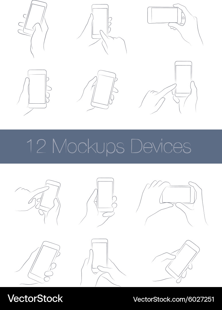 Set of simple mockups mobile devices vector image