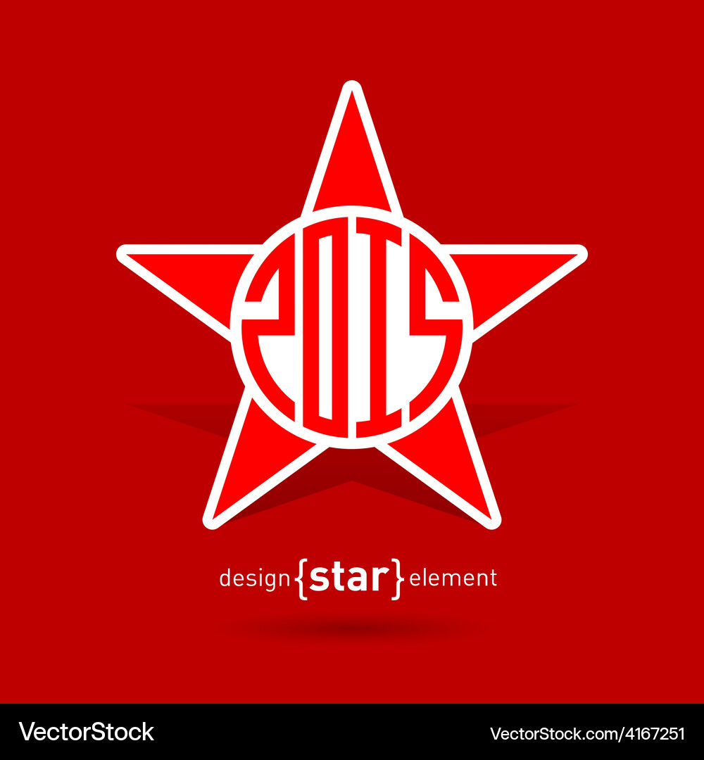 Star with new year date abstract design element Vector Image