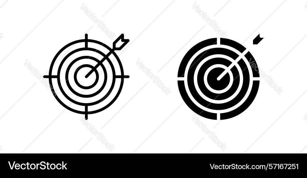 Target icon set symbolizing goal setting kpi Target icon set symbolizing goal setting kpi Vector Image
