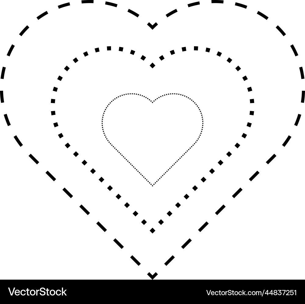 Tracing heart shape symbol dashed and dotted Tracing heart shape symbol dashed and dotted vector image