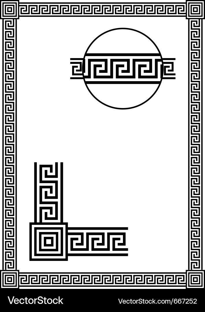 Ancient Greek Meander Frame vector image