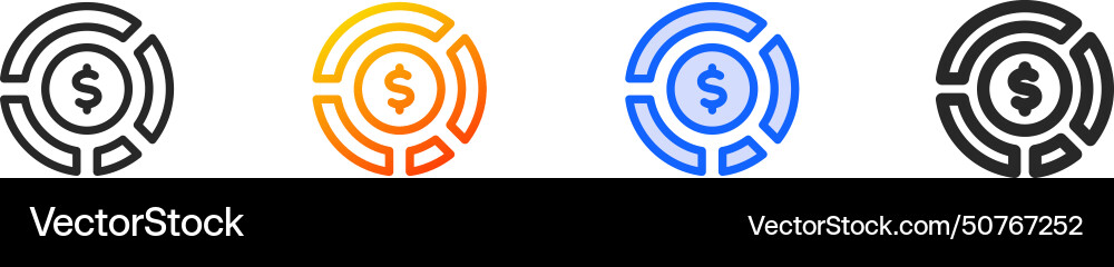 Asset iconthin linear gradient blue stroke Vector Image