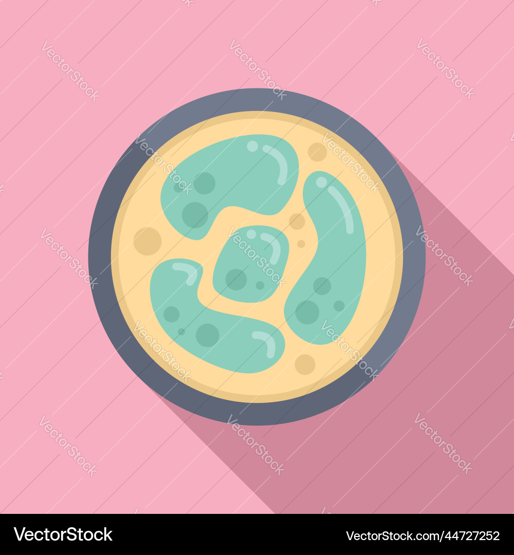 Bacteria icon flat petri dish Bacteria icon flat petri dish vector image