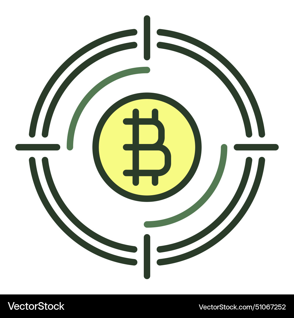 Bitcoin sign inside target crypto technology – Royalty-Free Vector |  VectorStock
