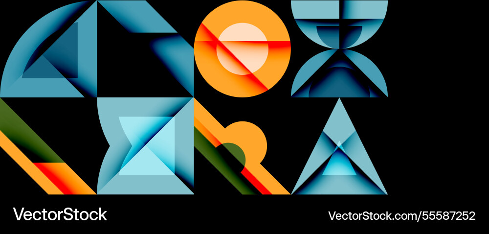 Circles squares lines abstract background Vector Image