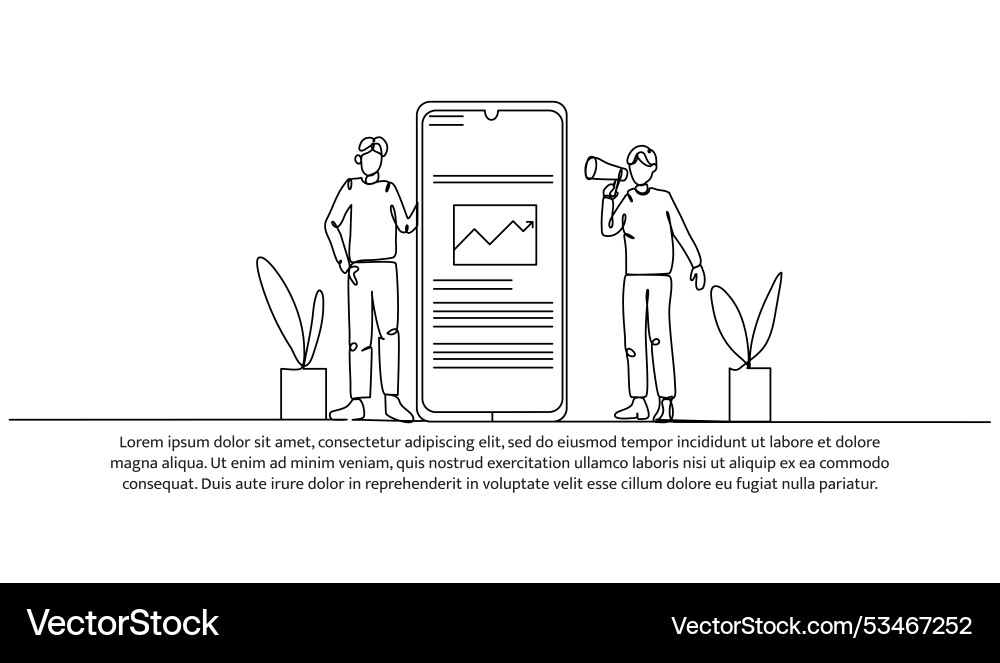 Continuous one line design of two men are doing Vector Image