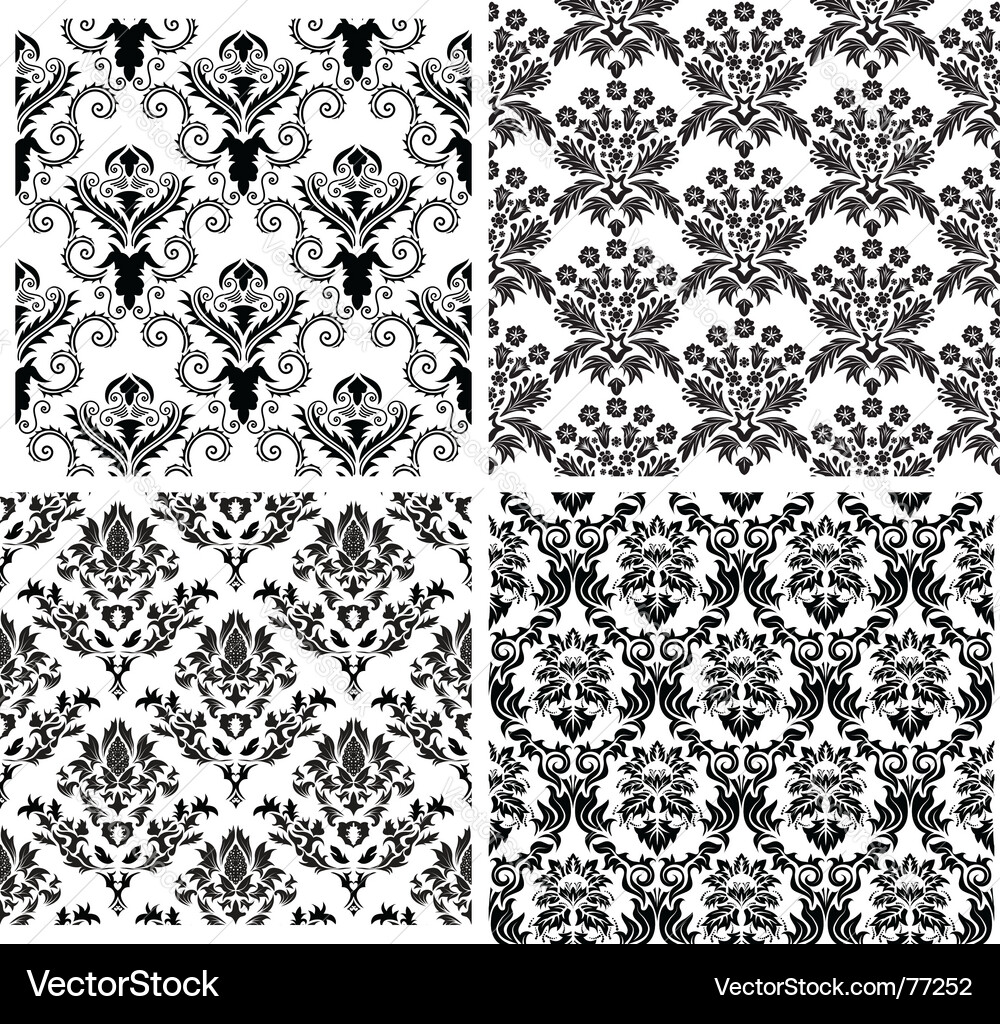 Elegant Damask Patterns vector image