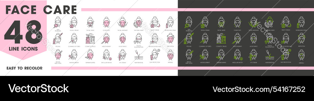 Gesichtspflege Kosmetologie Mesotherapie Hautpflege Icons Gesichtspflege Kosmetologie Mesotherapie Hautpflege Icons vektorbild