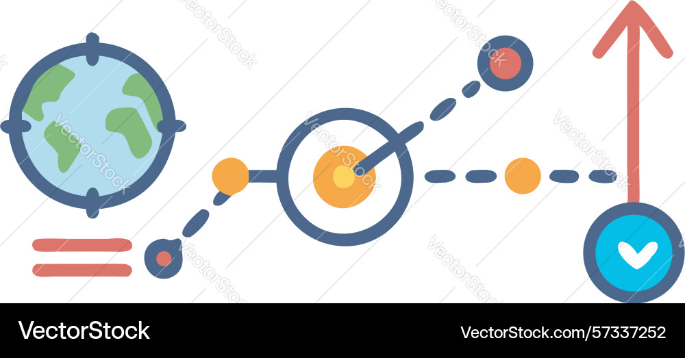Global data flow with arrows network vector image