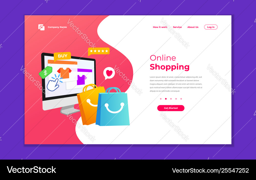 Landing page template online shopping modern Landing page template online shopping modern vector image