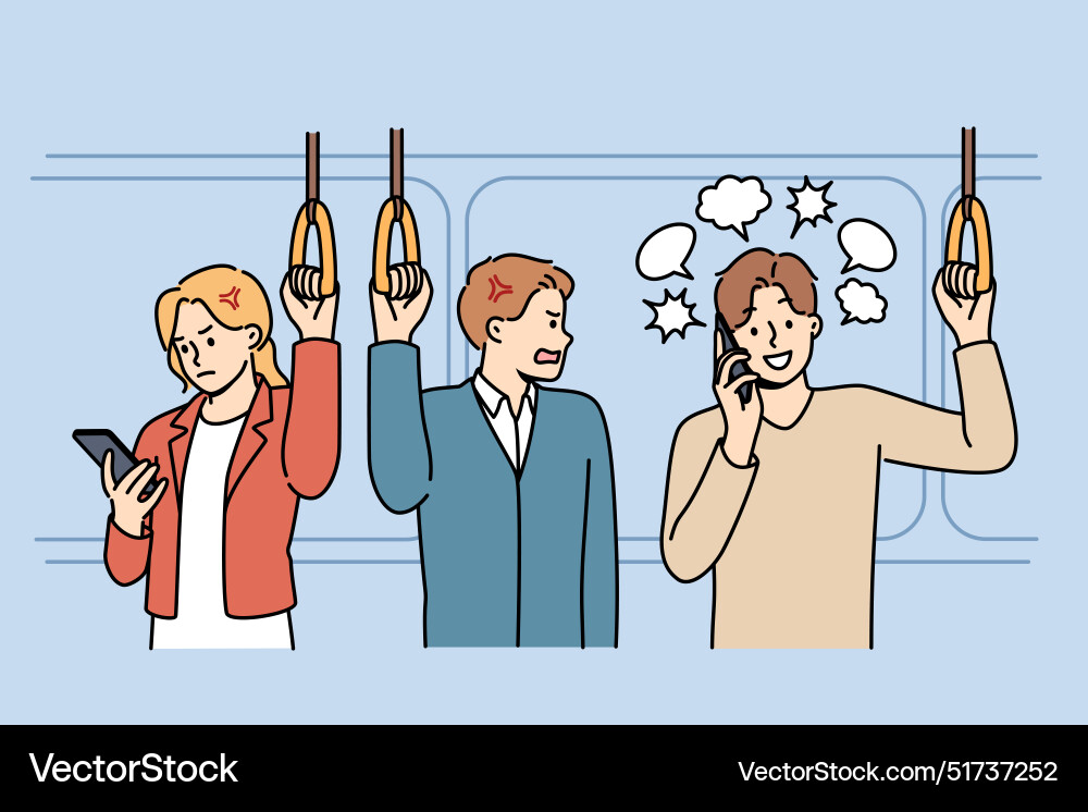 Loud Phone User on Bus vector image