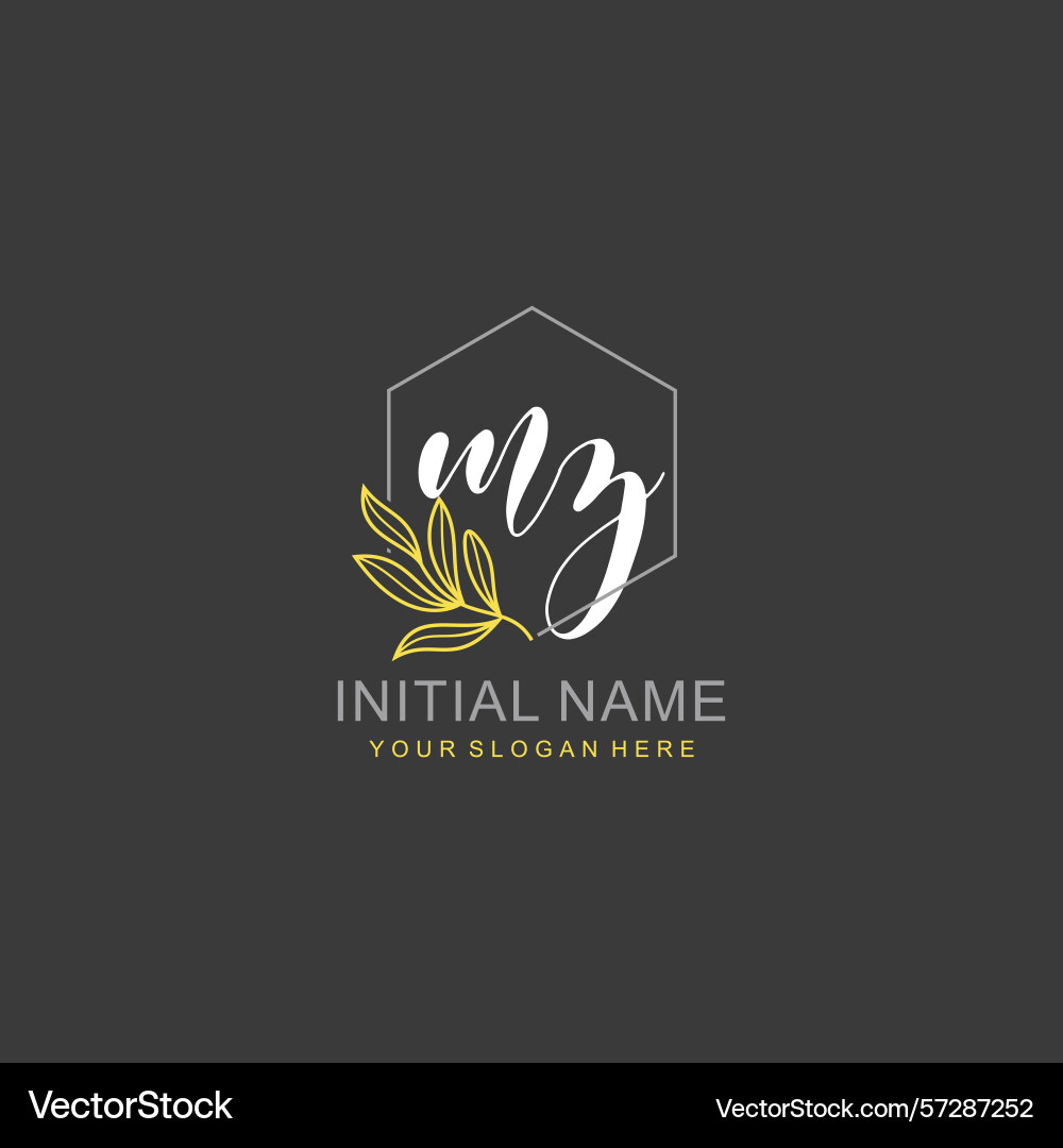 Mz initial logo templates with botanical elements Mz initial logo templates with botanical elements Vector Image