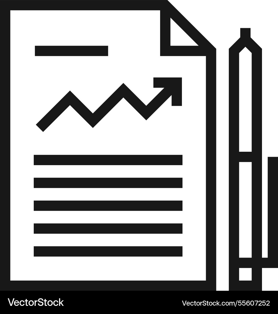 Report flat line web icon concept Royalty Free Vector Image