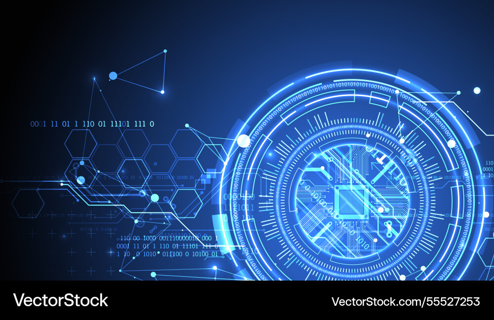 Abstraction on the theme of tech circles Abstraction on the theme of tech circles Vector Image