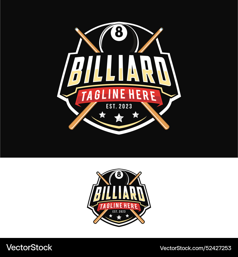 Billiard logo snooker sport design template Vector Image
