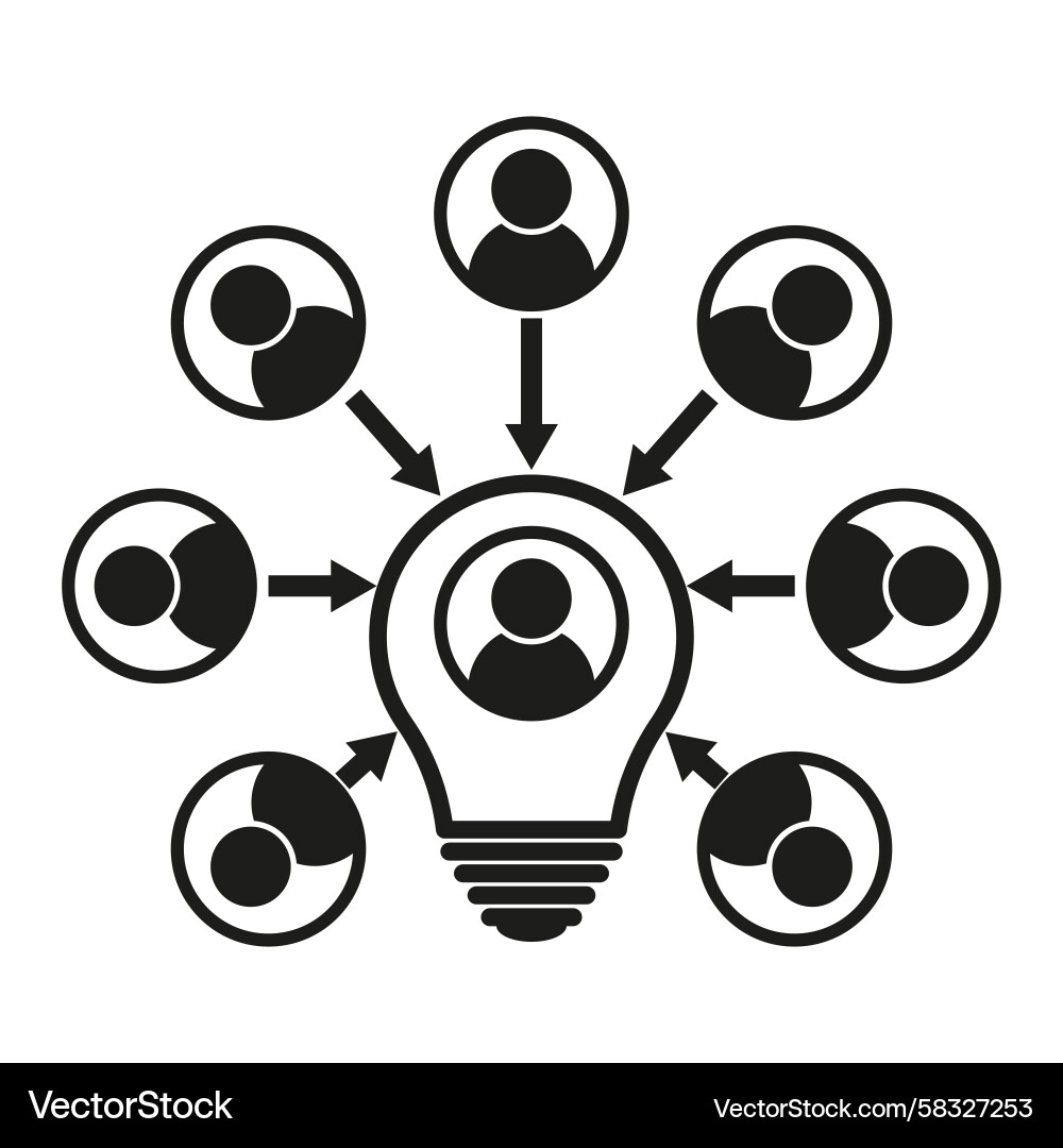 Brainstorming Network Connection Icon Vector Image