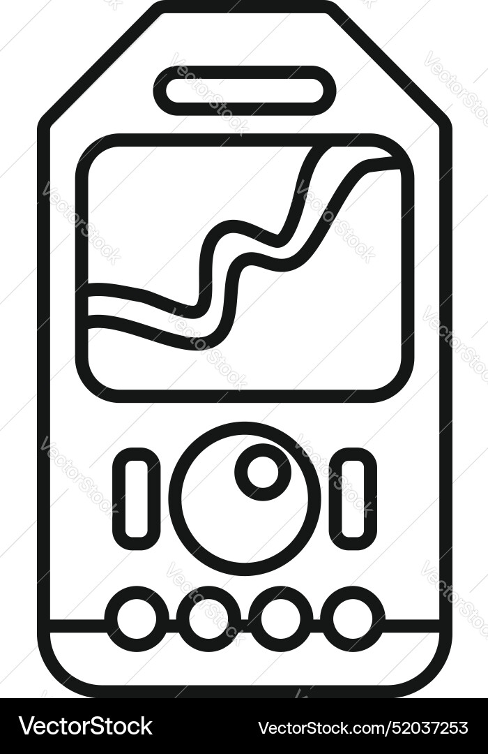 Echo sounder showing depth and bottom contour line Echo sounder showing depth and bottom contour line vector image