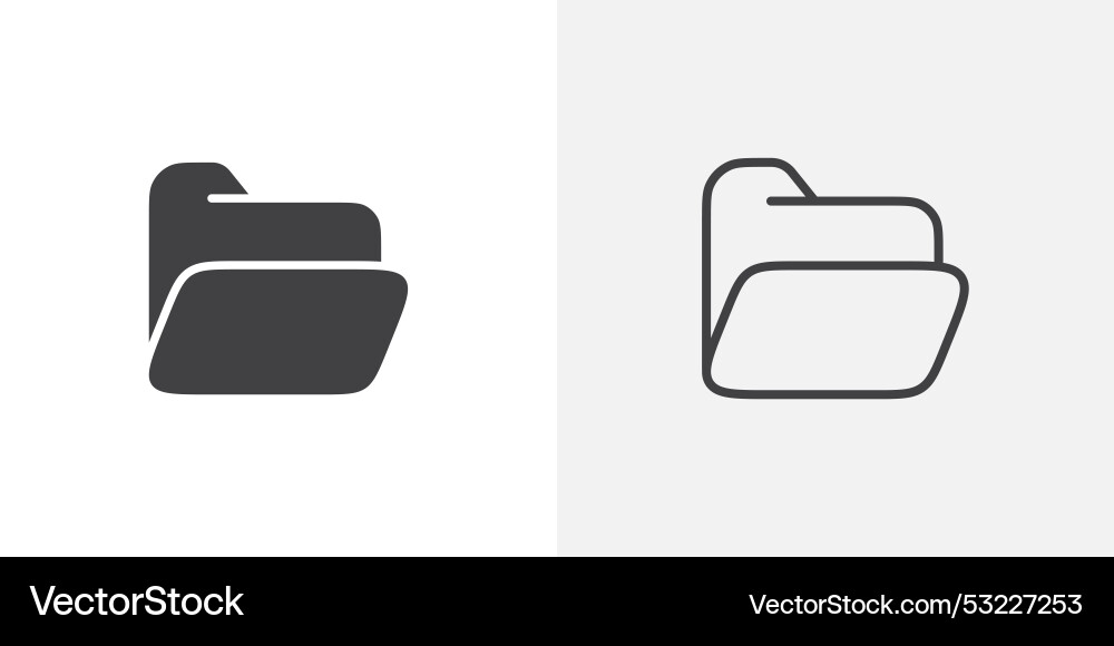Folder icon flat and simple set design Folder icon flat and simple set design Vector Image