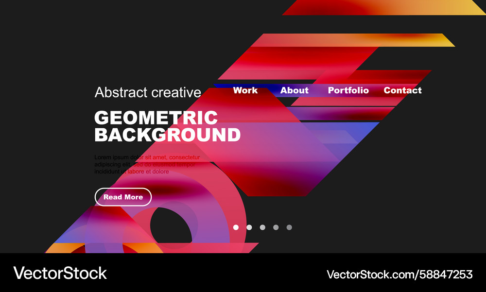 Geometric Website Header - Bold Colors Vector Image