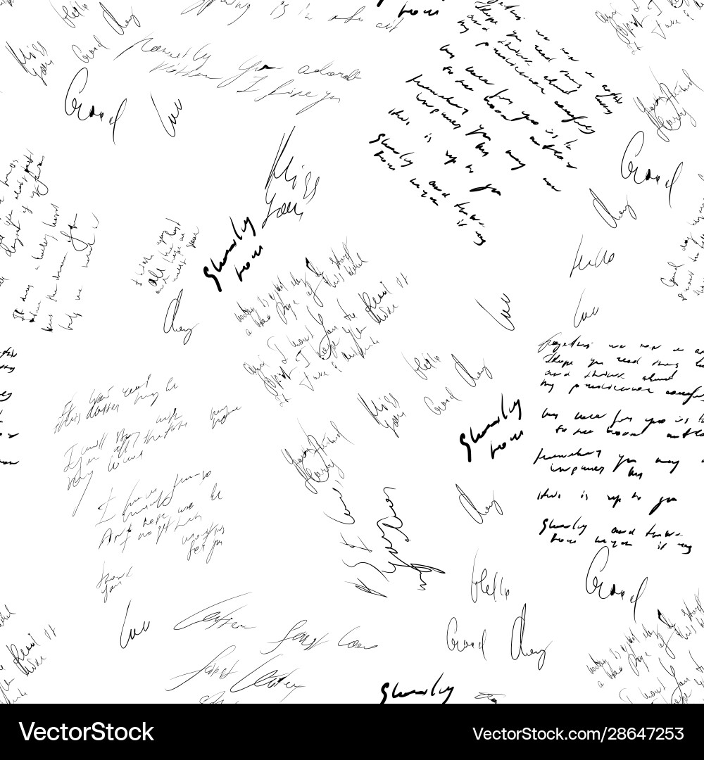 Handwritten Text Pattern - Diary Lines vector image