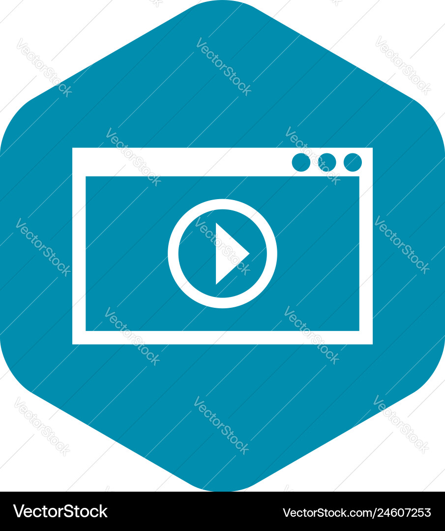 Program for video playback icon simple style Program for video playback icon simple style vector image