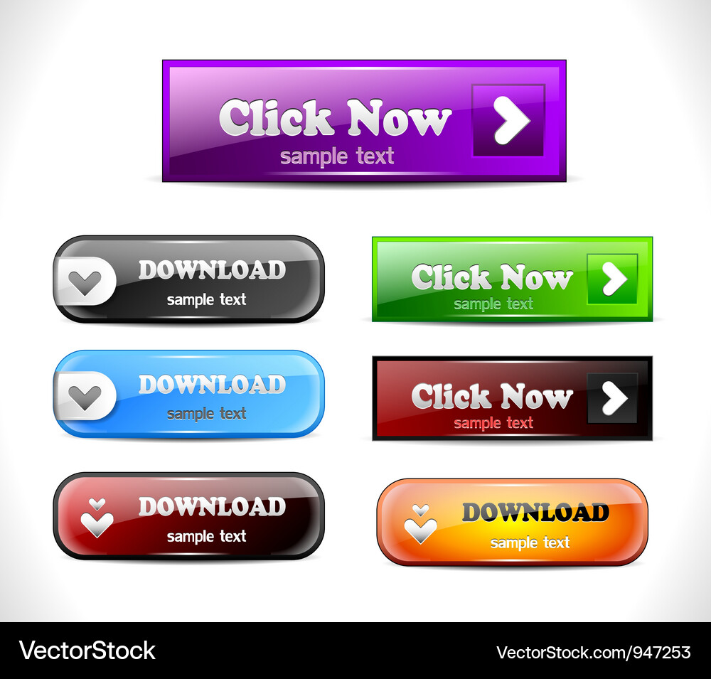 Set von Farb-Web-Tasten Vektorbild