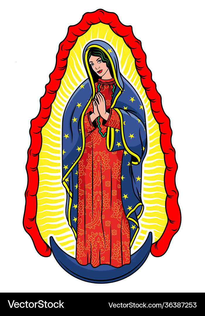 Virgin guadalupe the mary poster vector image