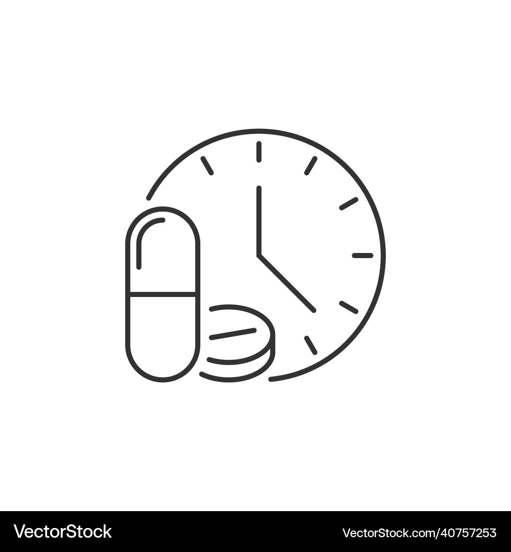 Zeit Pillen Linear Icon zu nehmen Zeit Pillen Linear Icon zu nehmen vektorbild